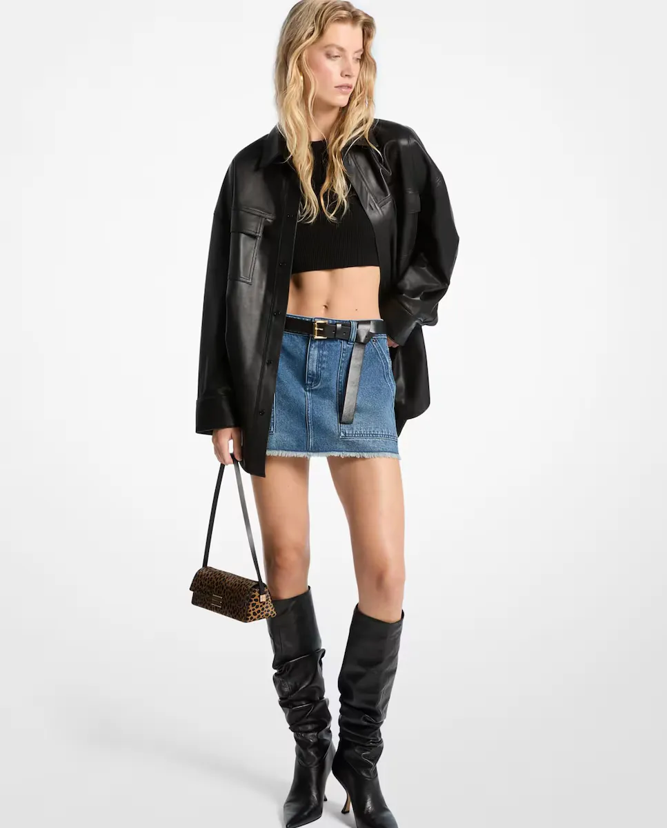 Женская джинсовая мини юбка с потертым подолом Michael Michael Kors, голубой
Женская джинсовая мини юбка с потертым подолом Michael Michael Kors, голубой