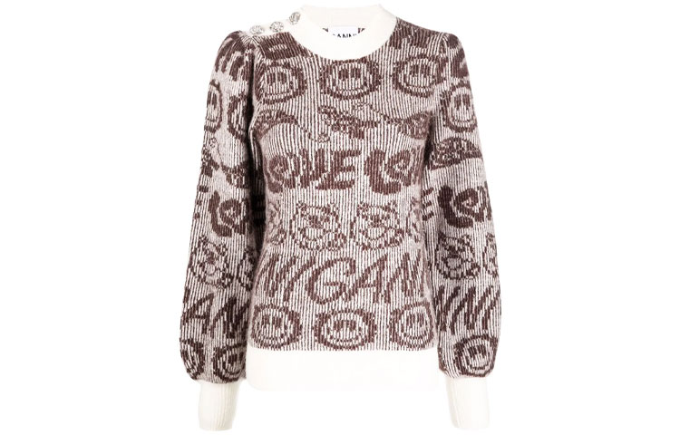 Вязаный свитер Umber GANNI женский коллекции FW21 
Вязаный свитер Umber GANNI женский коллекции FW21