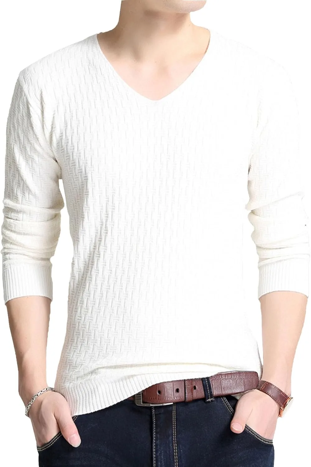 Мужской свитер Slim Fit с V-образным вырезом
Мужской свитер Slim Fit с V-образным вырезом
