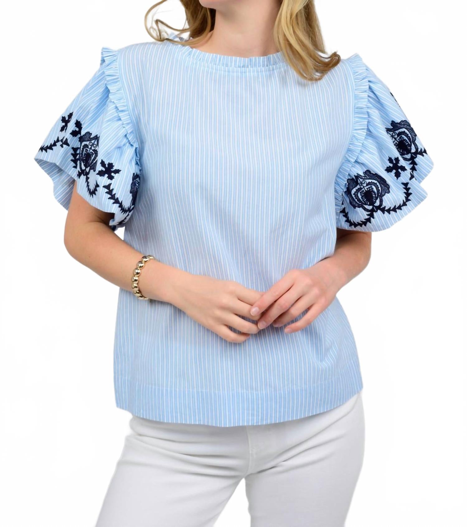 Топ с вышивкой в полоску Ivy Jane, синий
Топ с вышивкой в полоску Ivy Jane, синий