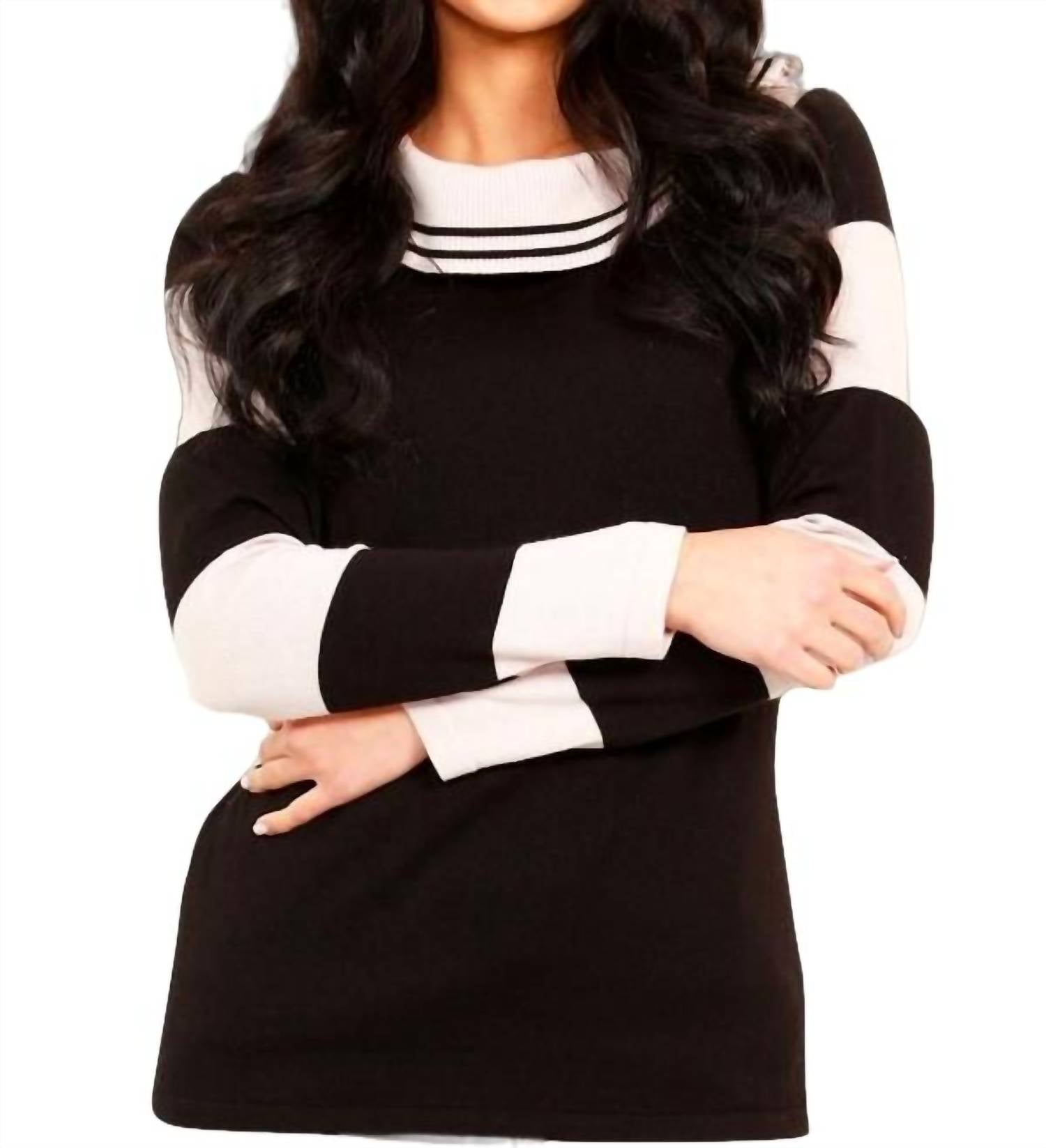 Полосатый свитер с воротником-хомут черного/каменного цвета Angel Apparel
Полосатый свитер с воротником-хомут черного/каменного цвета Angel Apparel