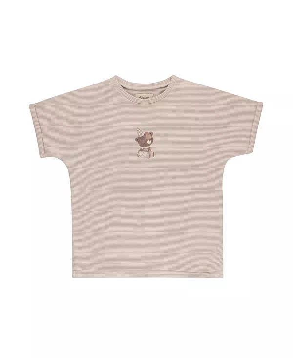 Детская футболка из органического махрового трикотажа с изображением медведя - для малышей. Ely'S & Co., бежевый
Детская футболка из органического махрового трикотажа с изображением медведя - для малышей. Ely'S & Co., бежевый