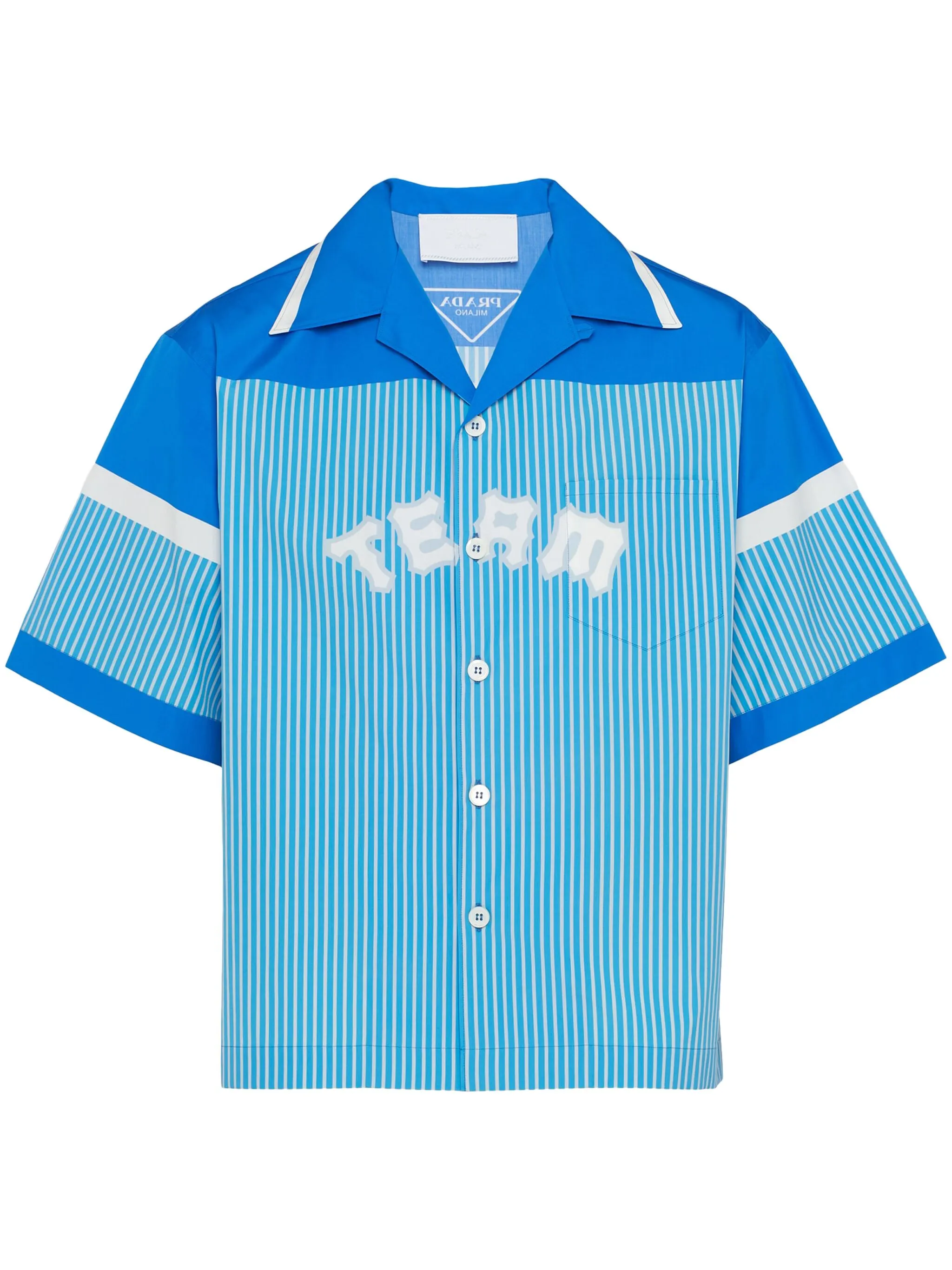 Рубашка в полоску с принтом Team Prada, синий
Рубашка в полоску с принтом Team Prada, синий