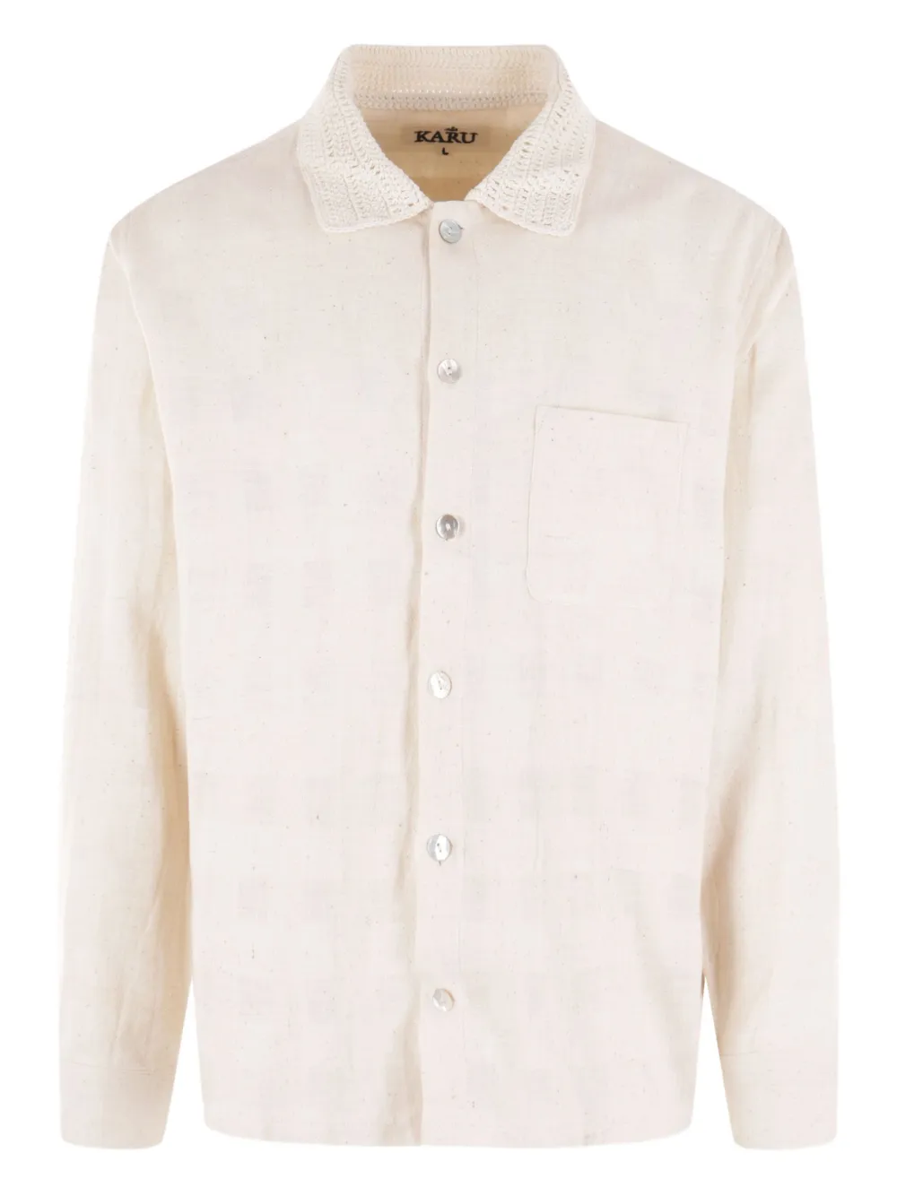 Рубашка с воротником в технике кроше Kartik Research, нейтральный
Рубашка с воротником в технике кроше Kartik Research, нейтральный