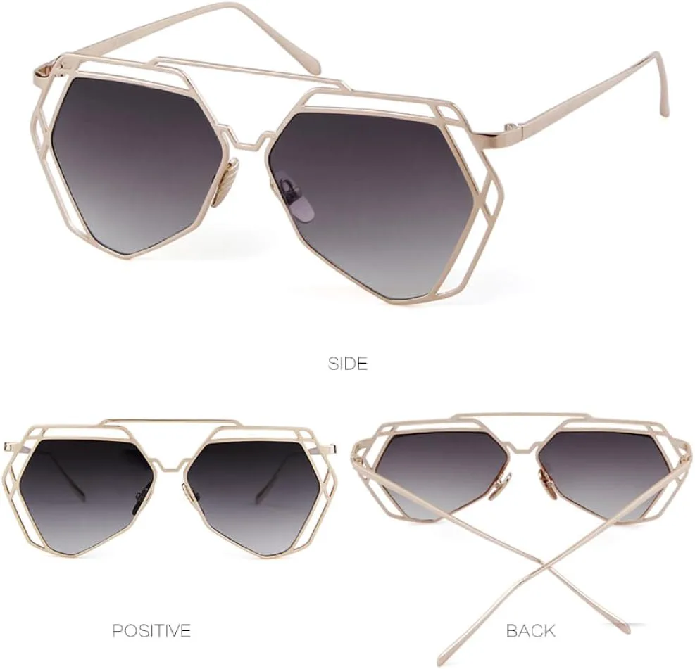 Солнцезащитные очки неправильной формы для женщин и мужчин, с металлической оправой и полой конструкцией, зеркальные, с защитой от УФ-излучения UV400 SLCHJXS, C2
Солнцезащитные очки неправильной формы для женщин и мужчин, с металлической оправой и полой конструкцией, зеркальные, с защитой от УФ-излучения UV400 SLCHJXS, C2