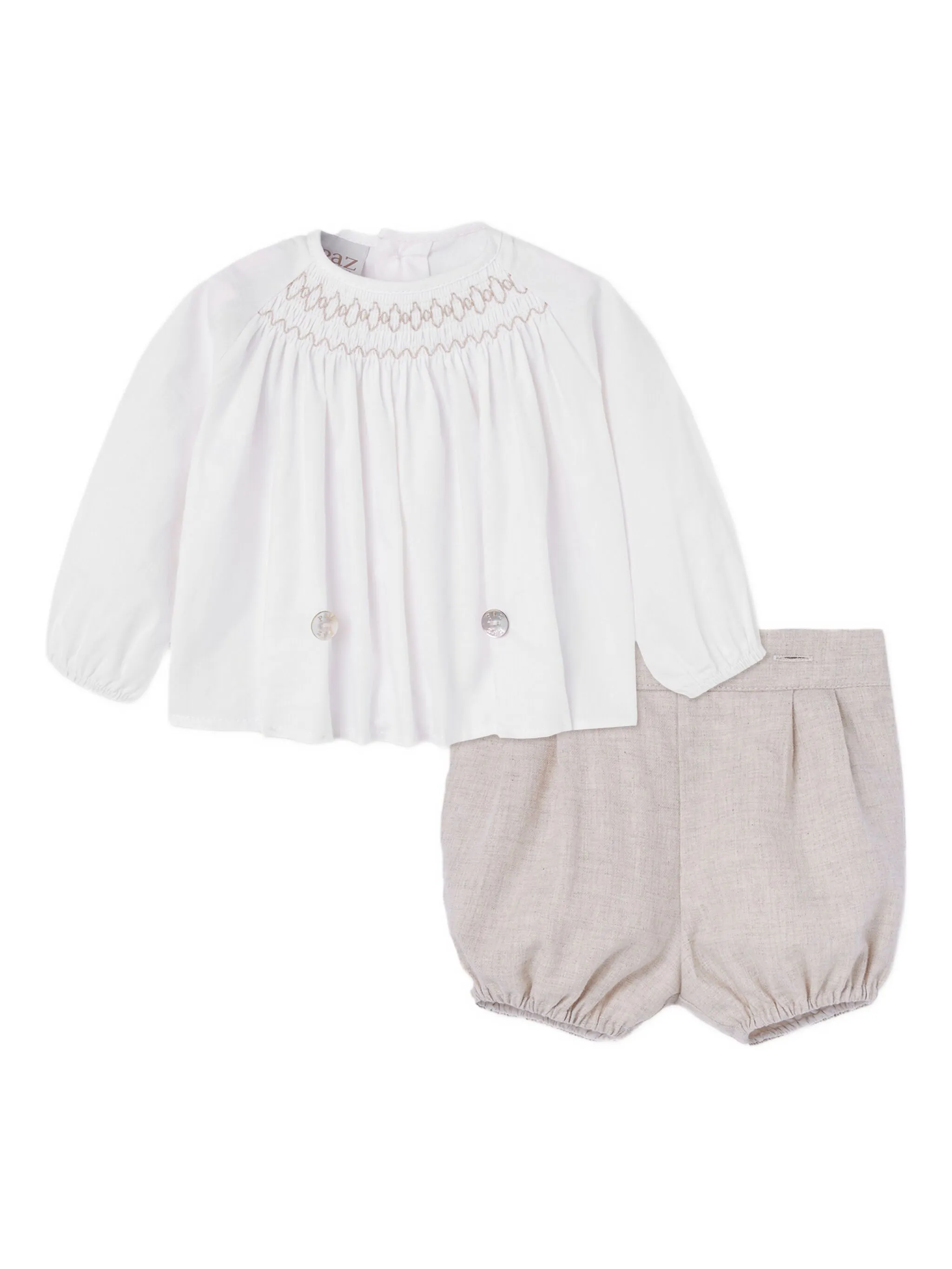 Комплект из блузки и шортов со сборками Paz Rodriguez, бежевый
Комплект из блузки и шортов со сборками Paz Rodriguez, бежевый