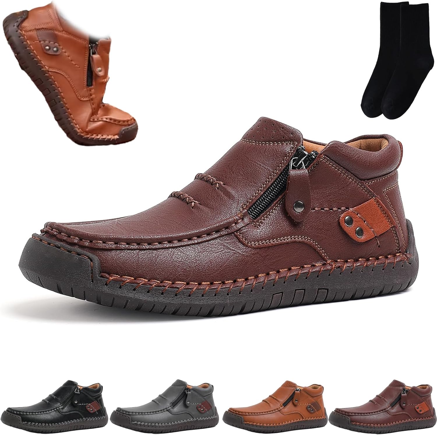 Мужские ручной работы кожаные слипоны с боковой молнией, мужские повседневные легкие водонепроницаемые лоферы для прогулок с поддержкой свода стопы, удобная обувь Xylawave, темно-коричневый
Мужские ручной работы кожаные слипоны с боковой молнией, мужские повседневные легкие водонепроницаемые лоферы для прогулок с поддержкой свода стопы, удобная обувь Xylawave, темно-коричневый