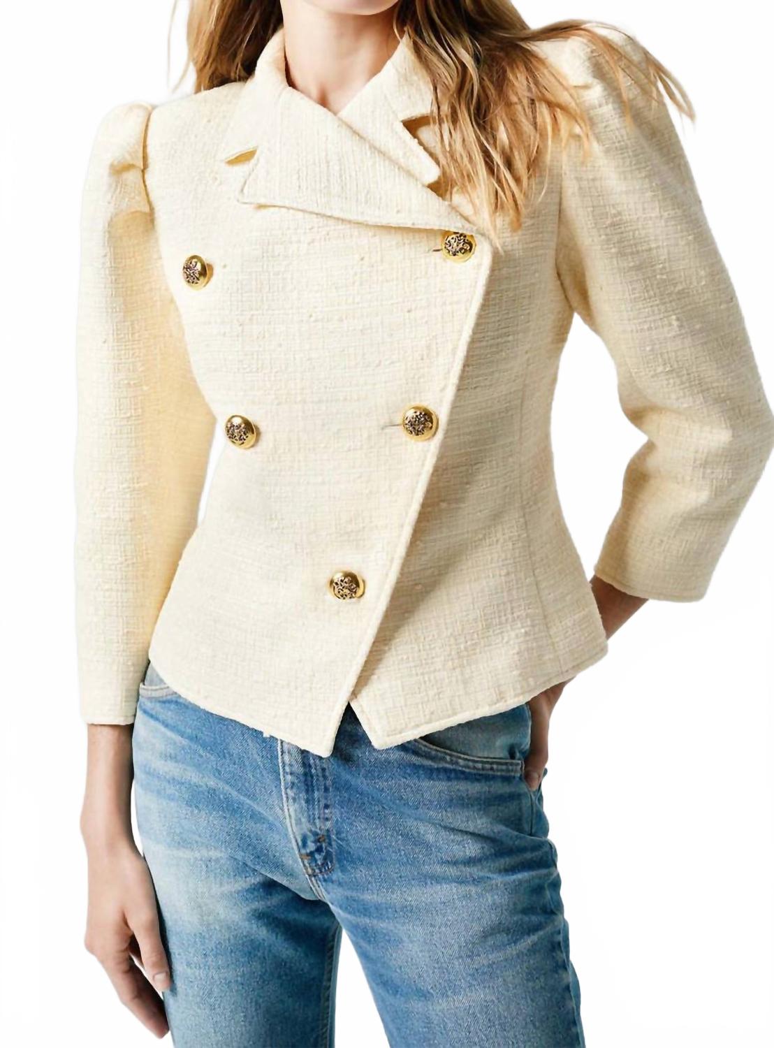 Кремовый жакет с коробчатыми складками Smythe
Кремовый жакет с коробчатыми складками Smythe