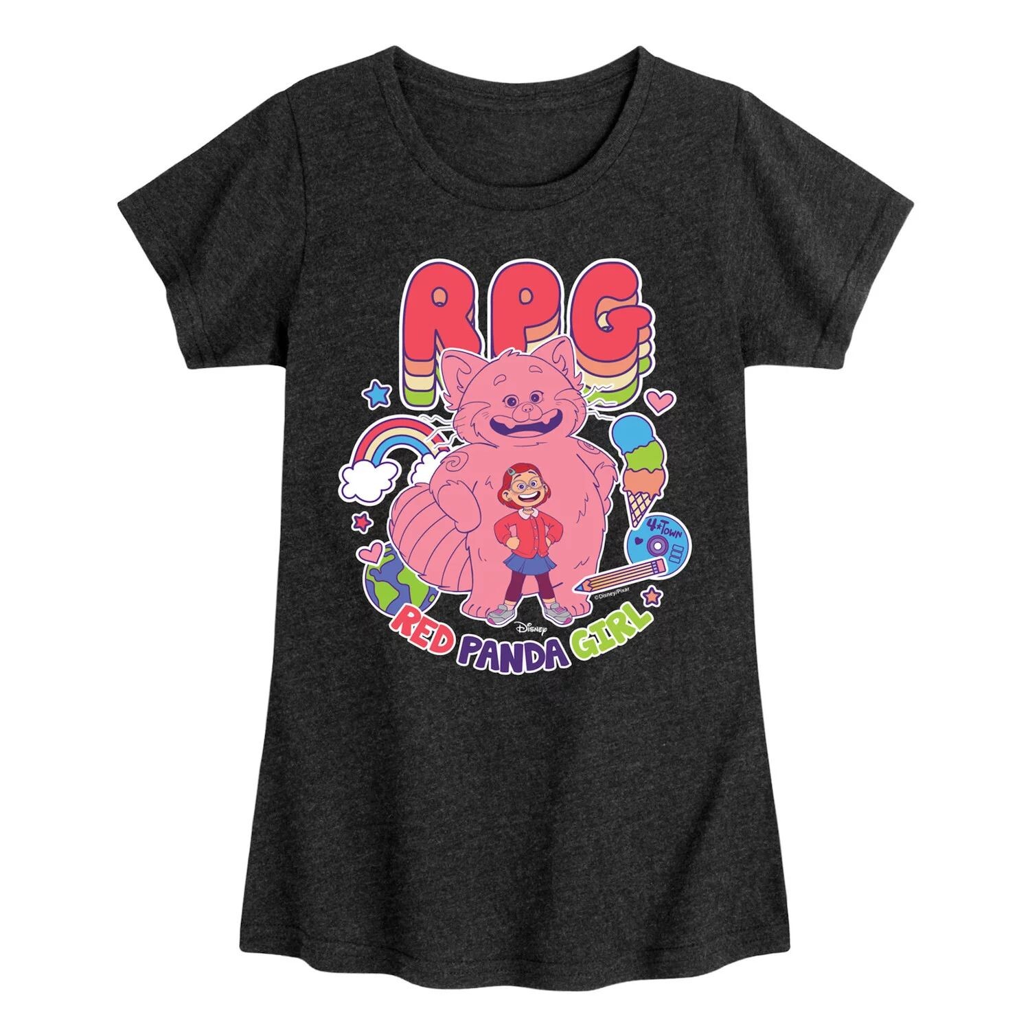 Футболка с рисунком «Девочка-панда» Disney/Pixar's Turning Red для девочек 7–16 лет Licensed Character, черный 
Футболка с рисунком «Девочка-панда» Disney/Pixar's Turning Red для девочек 7–16 лет Licensed Character, черный
