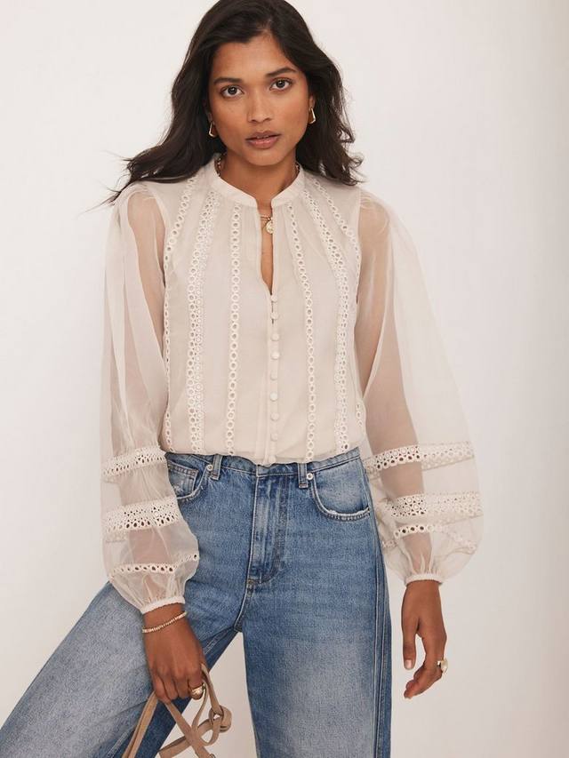 Блуза с длинными рукавами и воротником с прозрачной отделкой Mint Velvet
Блуза с длинными рукавами и воротником с прозрачной отделкой Mint Velvet