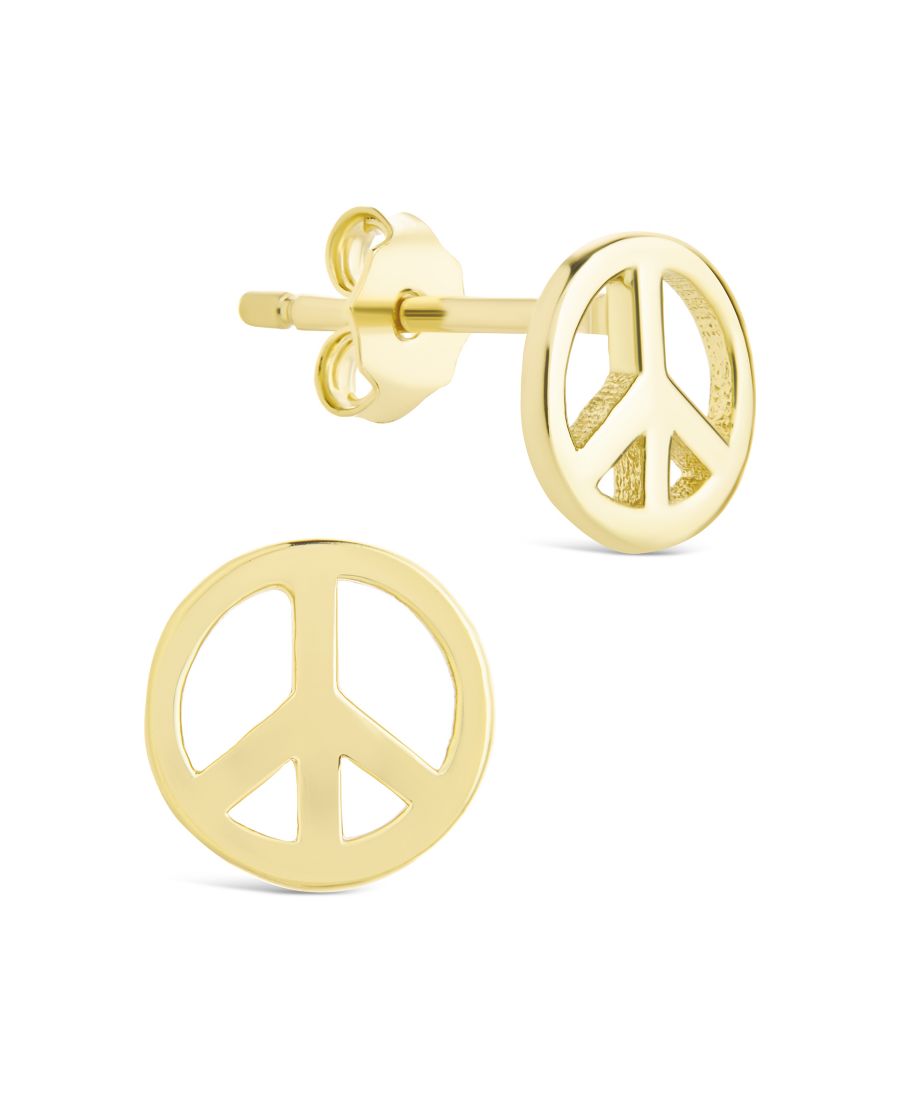 Серьги-гвоздики в виде знака мира из стерлингового серебра Sterling Forever, Gold
Серьги-гвоздики в виде знака мира из стерлингового серебра Sterling Forever, Gold