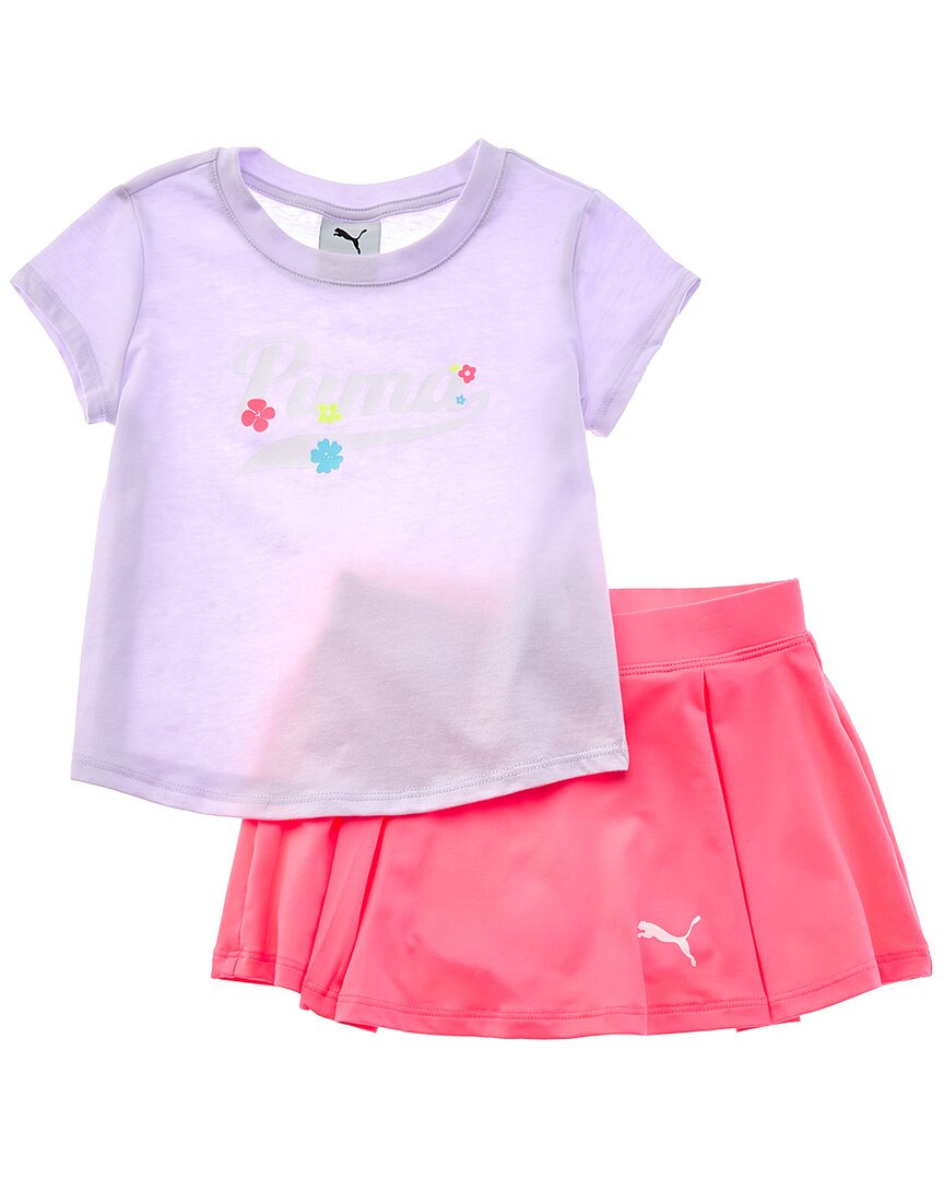 Комплект из 2 предметов: футболка и юбка-шорты PUMA Puma, фиолетовый
Комплект из 2 предметов: футболка и юбка-шорты PUMA Puma, фиолетовый
