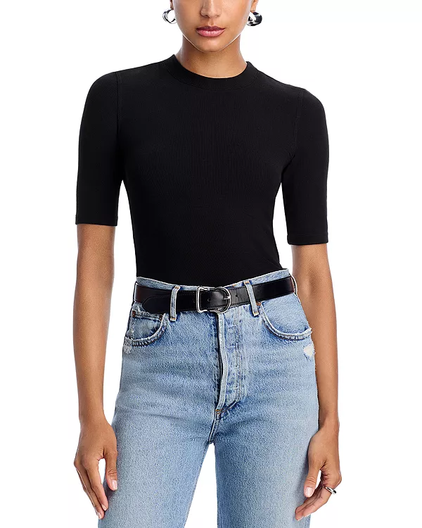 Футболка с круглым вырезом в рубчик Frame, черный
Футболка с круглым вырезом в рубчик Frame, черный