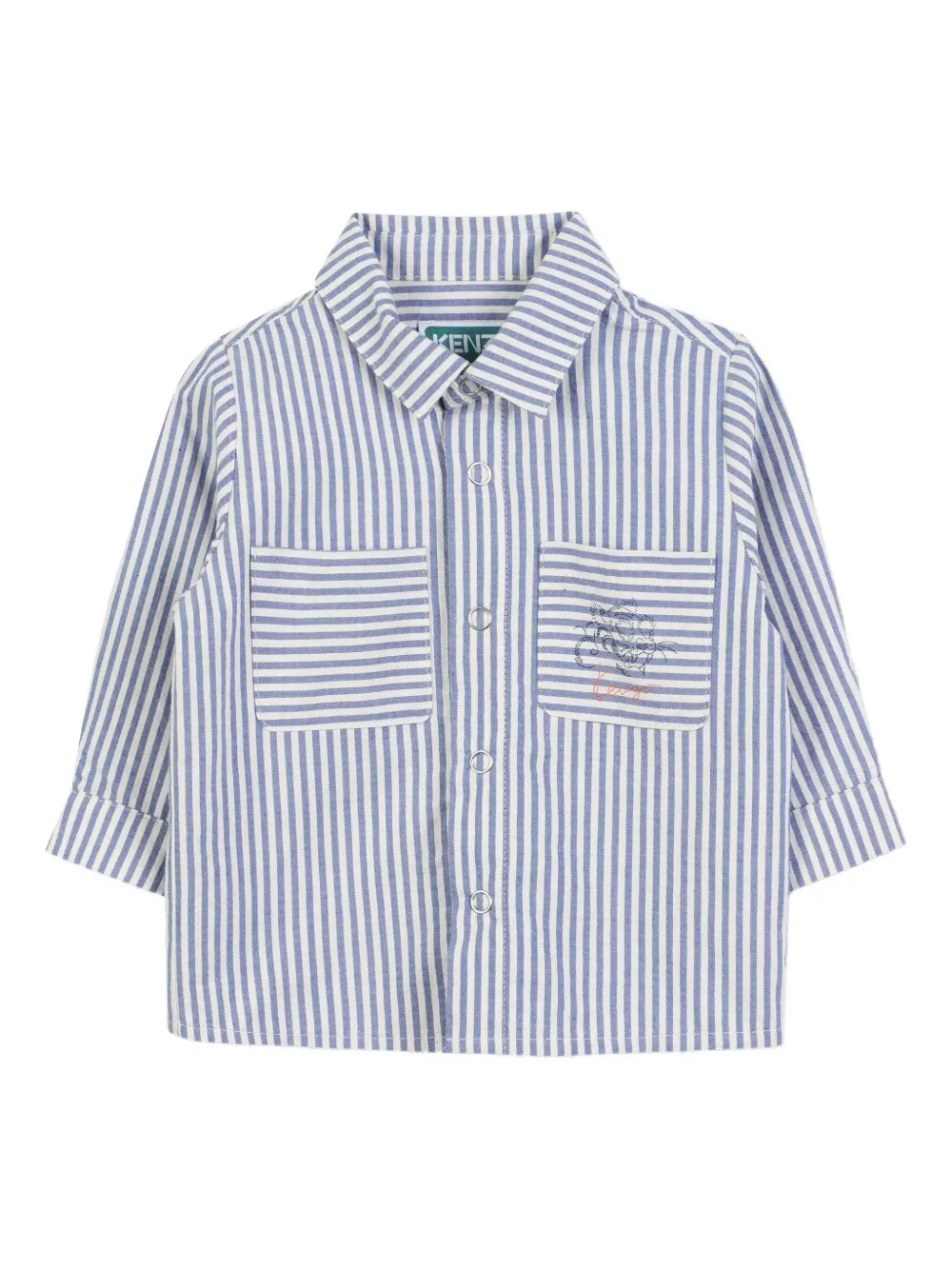 Полосатая рубашка на пуговицах Kenzo Kids, синий 
Полосатая рубашка на пуговицах Kenzo Kids, синий