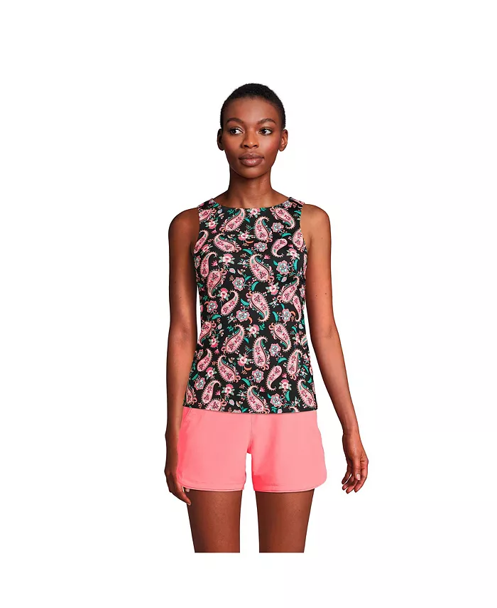 Женский хлорстойкий топ-танкини с высоким воротом и защитой UPF 50 Lands' End, синий
Женский хлорстойкий топ-танкини с высоким воротом и защитой UPF 50 Lands' End, синий