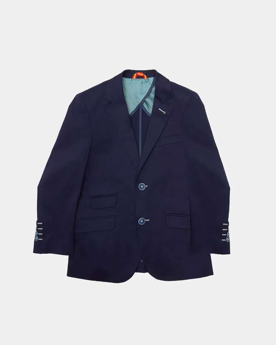 Блейзер для мальчика с лацканами и двумя пуговицами Spagnolo, тёмно-синий
Блейзер для мальчика с лацканами и двумя пуговицами Spagnolo, тёмно-синий