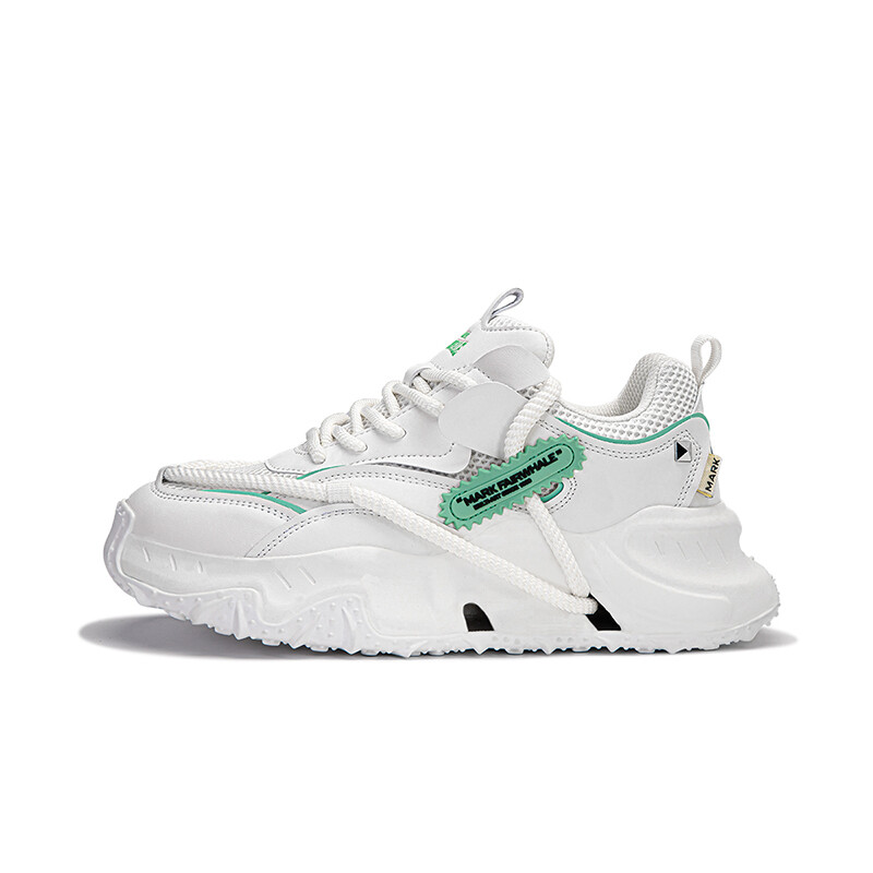 Кроссовки мужские толстые низкие Fairwhale, бежевый/зеленый 
Кроссовки мужские толстые низкие Fairwhale, бежевый/зеленый