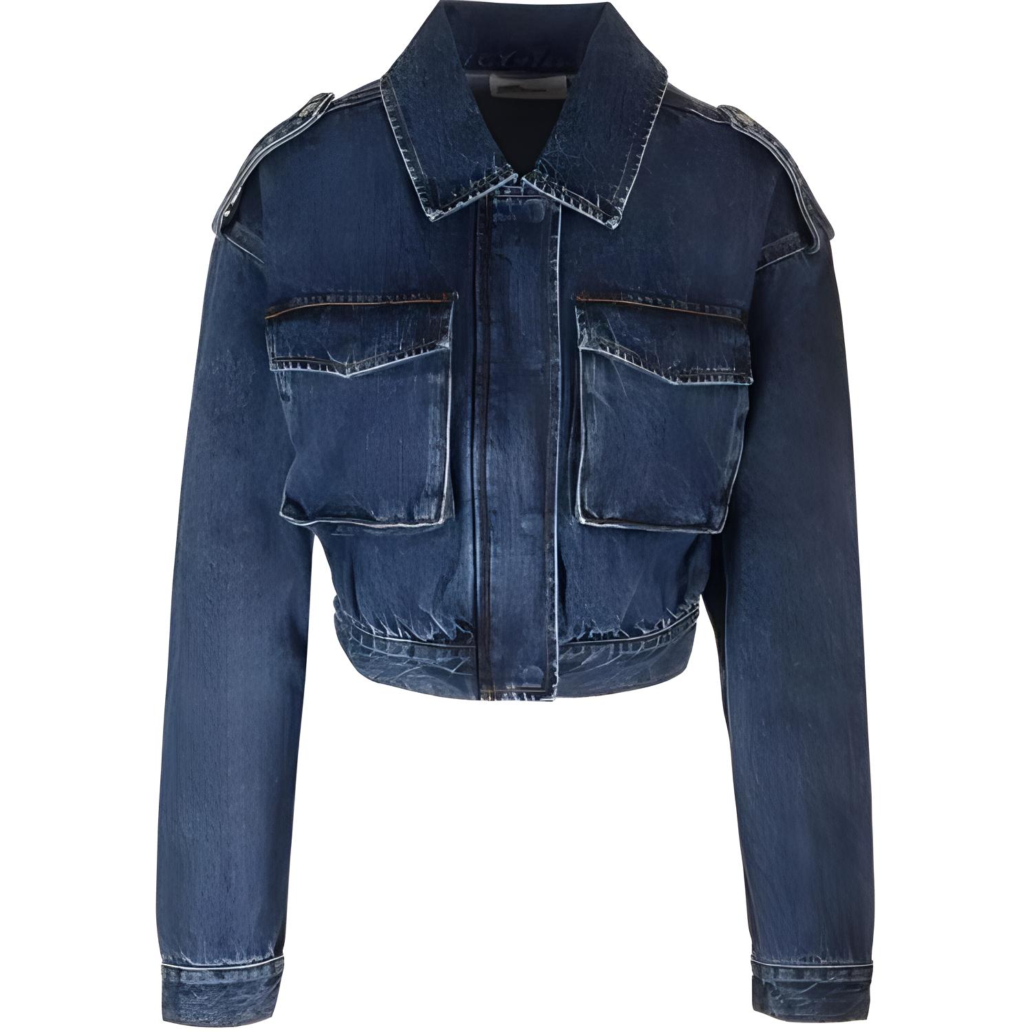 Self-portrait Джинсовая укороченная куртка утилитарного кроя, Blue
Self-portrait Джинсовая укороченная куртка утилитарного кроя, Blue