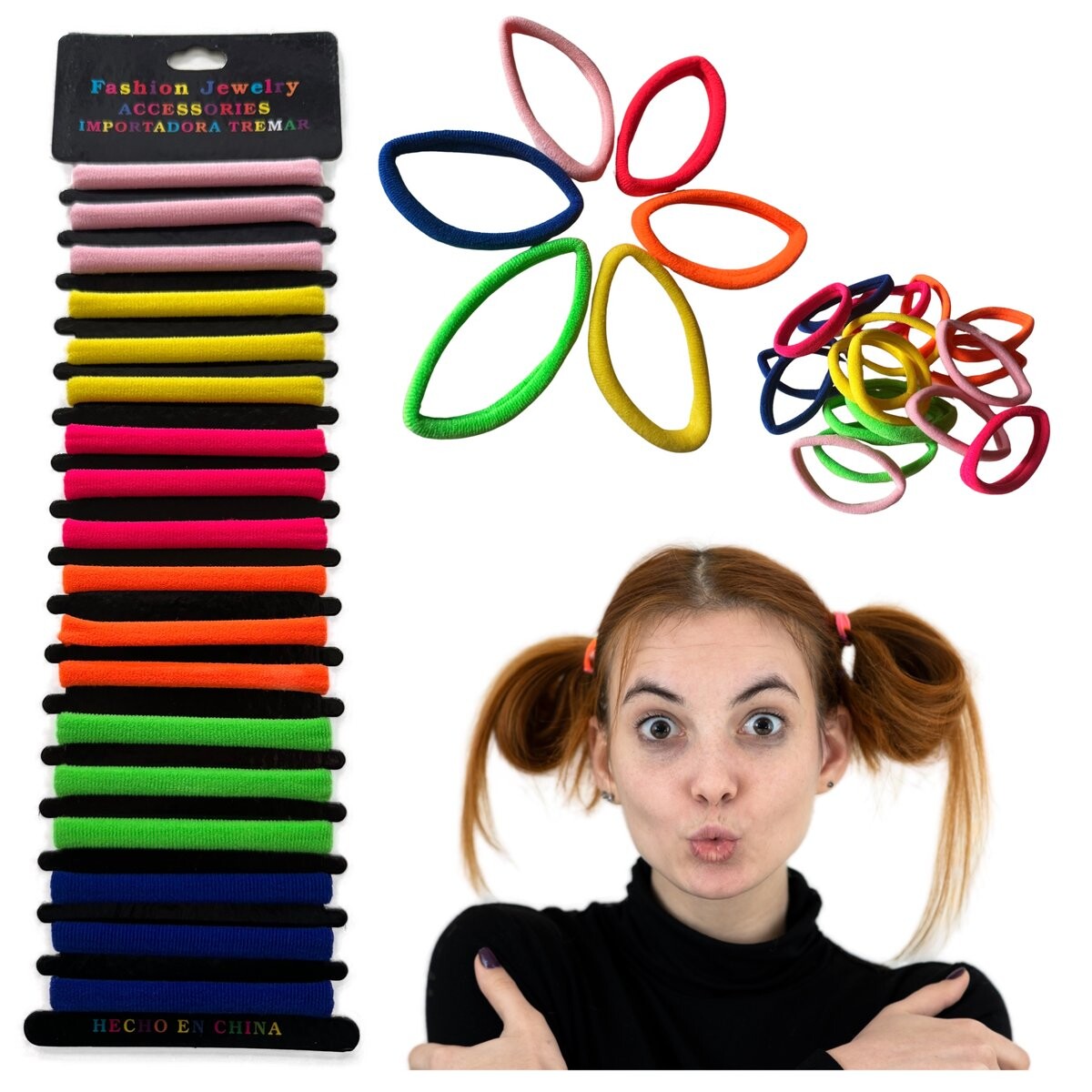 Резинки для волос без стыков, гибкие, удобные, декоративные, набор 18 шт Inna Marka
