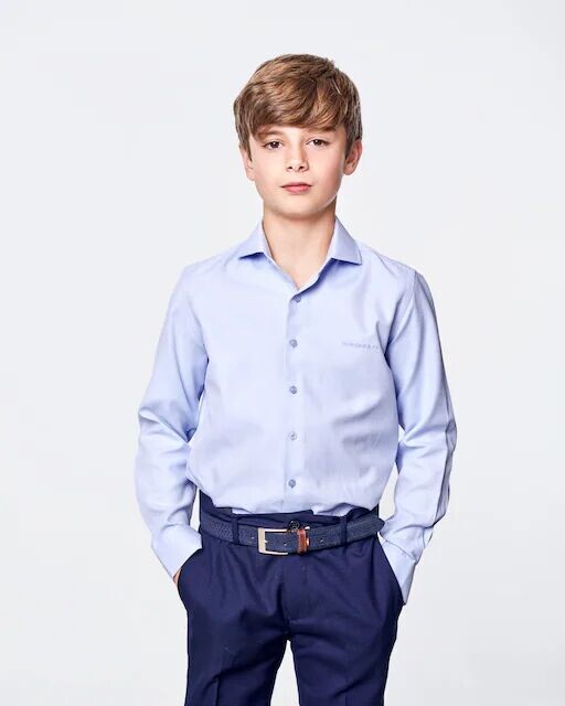 Рубашка для мальчика вязки добби с однотонным вырезом на воротнике Spagnolo, светло-синий
Рубашка для мальчика вязки добби с однотонным вырезом на воротнике Spagnolo, светло-синий