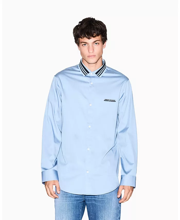 Мужская сорочка с отложным воротником A|X Armani Exchange, синий
Мужская сорочка с отложным воротником A|X Armani Exchange, синий