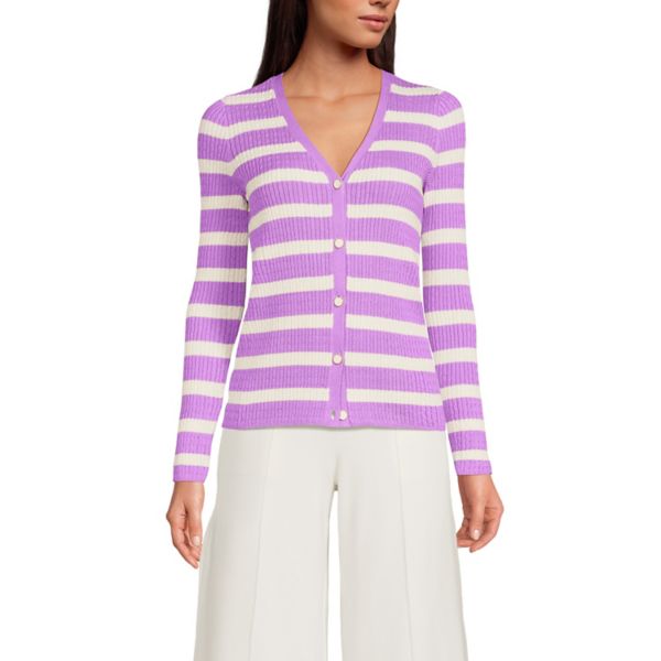 Женский детский кардиган с V-образным вырезом и ажурной вязкой Lands' End, цвет ivory orchid stripe
Женский детский кардиган с V-образным вырезом и ажурной вязкой Lands' End, цвет ivory orchid stripe