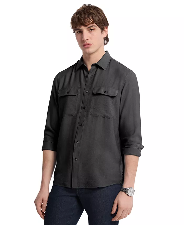 Мужская рубашка на пуговицах с длинным рукавом и двумя карманами из крепа Michael Kors, черный
Мужская рубашка на пуговицах с длинным рукавом и двумя карманами из крепа Michael Kors, черный