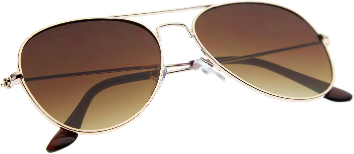 Классические солнцезащитные очки-авиаторы zeroUV в форме капли с цельнометаллической оправой и градиентными плоскими линзами, диаметр линз 54 мм, Gold / Amber
Классические солнцезащитные очки-авиаторы zeroUV в форме капли с цельнометаллической оправой и градиентными плоскими линзами, диаметр линз 54 мм, Gold / Amber