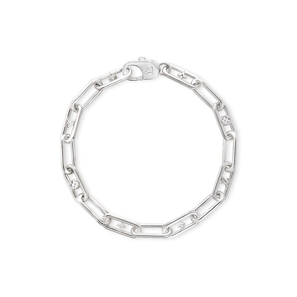 Элегантный браслет с монограммой Louis Vuitton, серебряный
Элегантный браслет с монограммой Louis Vuitton, серебряный