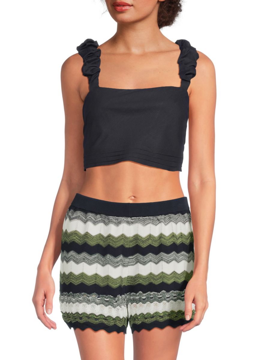 Укороченный топ Cora из льняной смеси Ramy Brook, темно-синий
Укороченный топ Cora из льняной смеси Ramy Brook, темно-синий