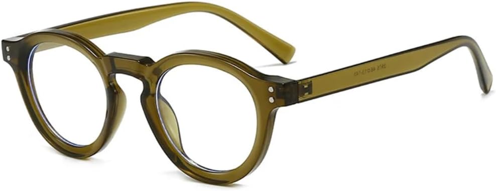 Солнцезащитные очки для мужчин и женщин - защита UV400 - маленькие круглые прозрачные линзы, оправа на заклепках, для занятий спортом на открытом воздухе и вождения DSVIGF, Olive Green Clear
Солнцезащитные очки для мужчин и женщин - защита UV400 - маленькие круглые прозрачные линзы, оправа на заклепках, для занятий спортом на открытом воздухе и вождения DSVIGF, Olive Green Clear