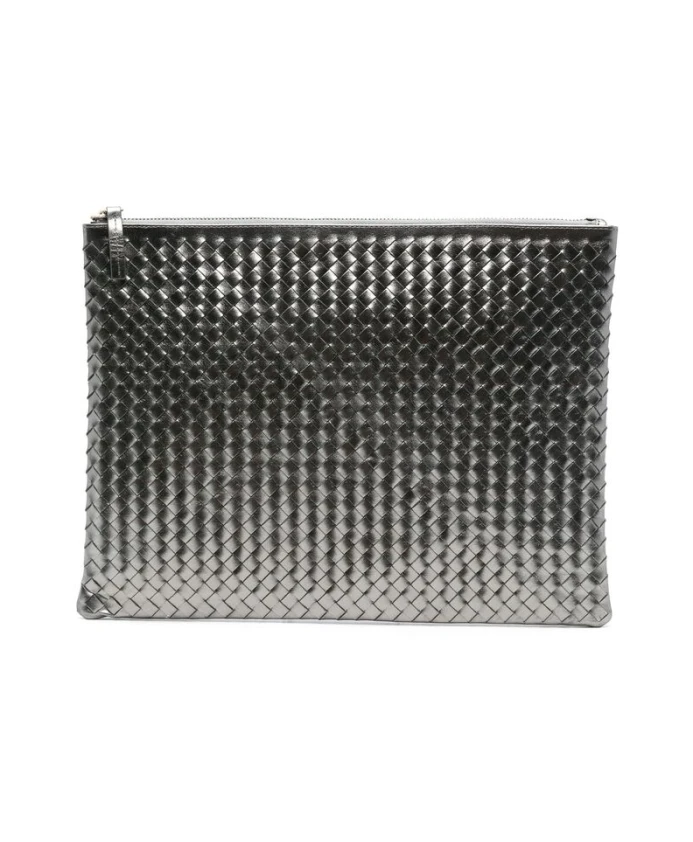 Сумка на молнии из серебристой металлизированной кожи Dragon Diffusion, серый
Сумка на молнии из серебристой металлизированной кожи Dragon Diffusion, серый