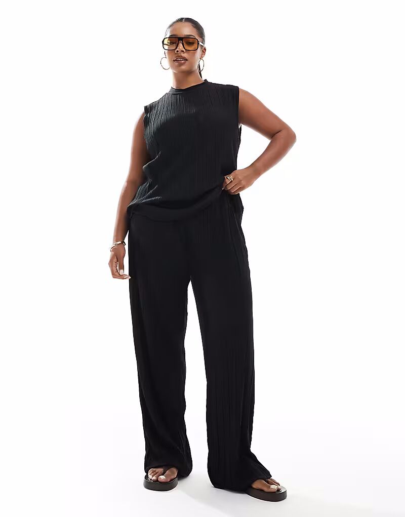Брюки plisse co-ord чёрного цвета Vero Moda Curve
Брюки plisse co-ord чёрного цвета Vero Moda Curve