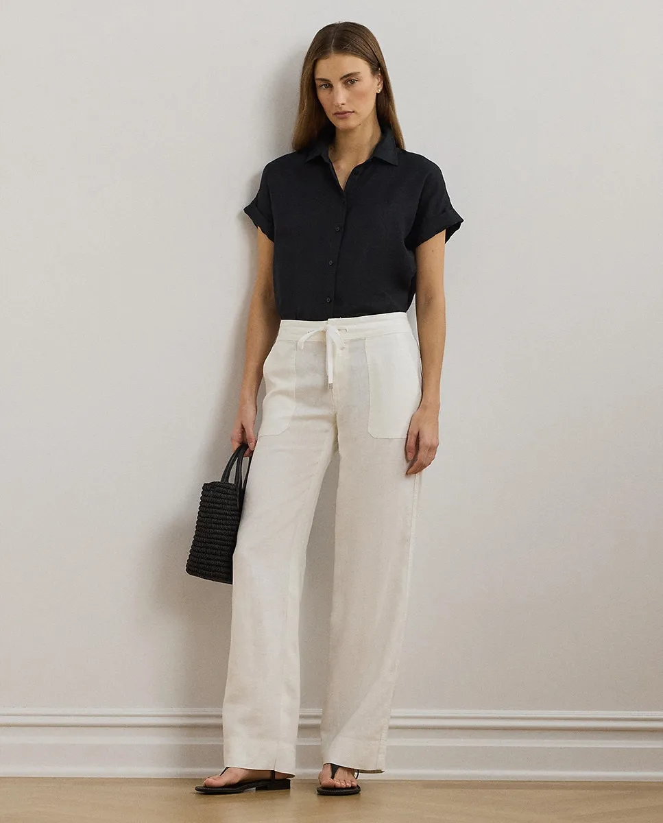 Женские льняные брюки широкого кроя с кулиской на талии Lauren Ralph Lauren, цвет Crudo
Женские льняные брюки широкого кроя с кулиской на талии Lauren Ralph Lauren, цвет Crudo