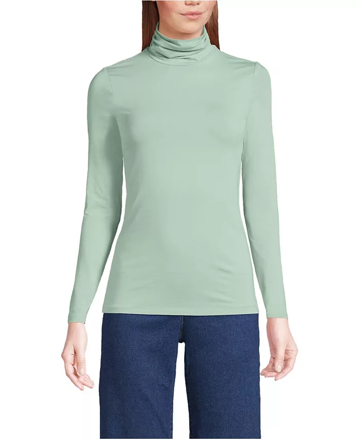 Женская легкая облегающая водолазка с длинным рукавом из джерси Lands' End, синий
Женская легкая облегающая водолазка с длинным рукавом из джерси Lands' End, синий