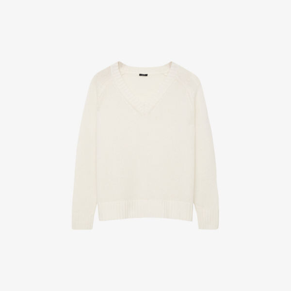 Кашемировый джемпер в рубчик с V-образным вырезом Joseph, слоновая кость
Кашемировый джемпер в рубчик с V-образным вырезом Joseph, слоновая кость