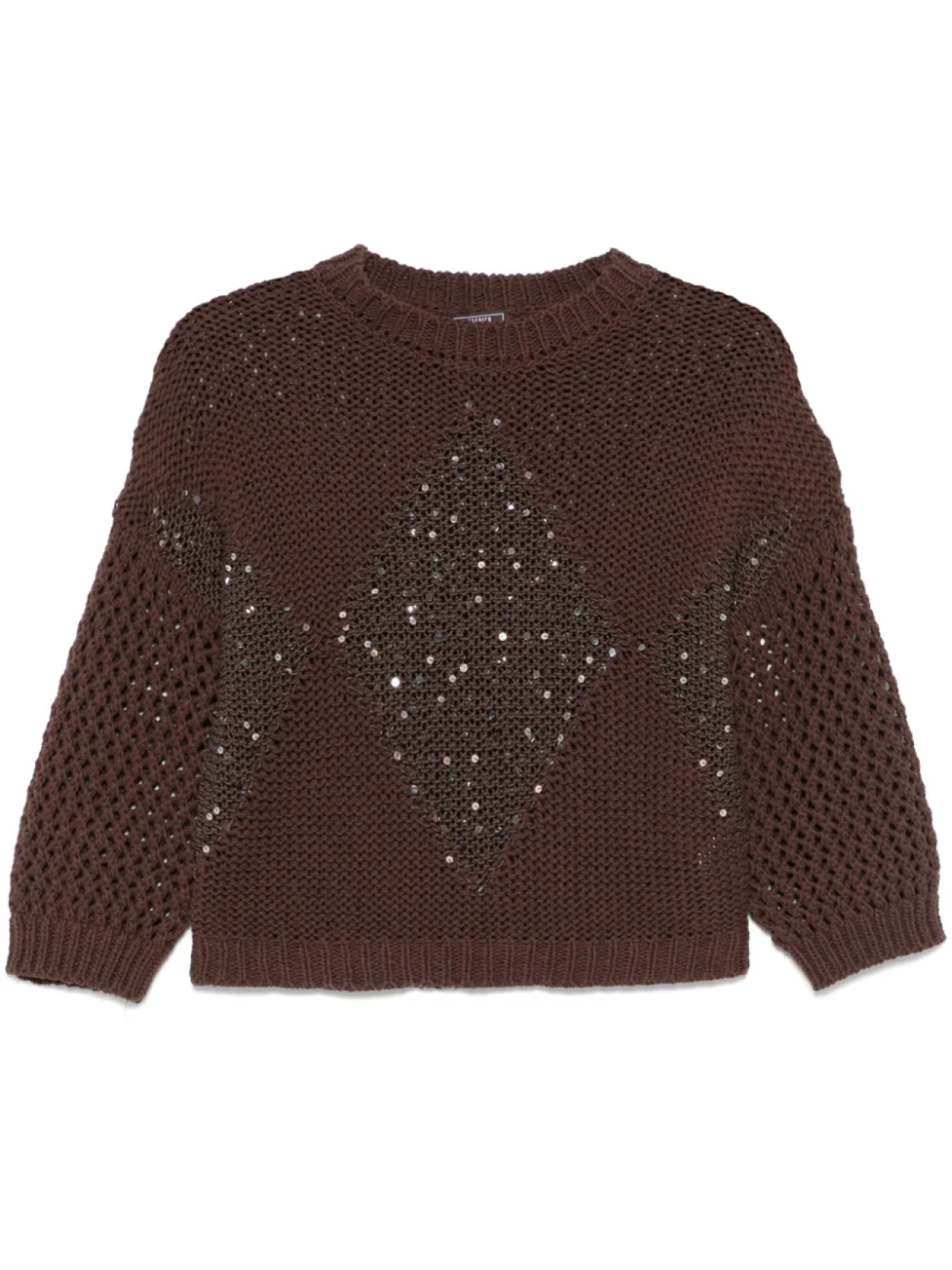 Peserico жаккардовый свитер с пайетками, коричневый
Peserico жаккардовый свитер с пайетками, коричневый