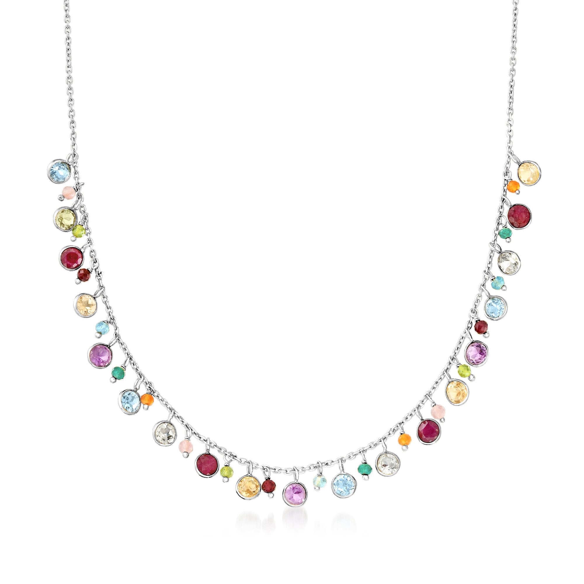 Ожерелье Ross-Simons с несколькими драгоценными камнями из стерлингового серебра Ross-Simons, 18 In
Ожерелье Ross-Simons с несколькими драгоценными камнями из стерлингового серебра Ross-Simons, 18 In