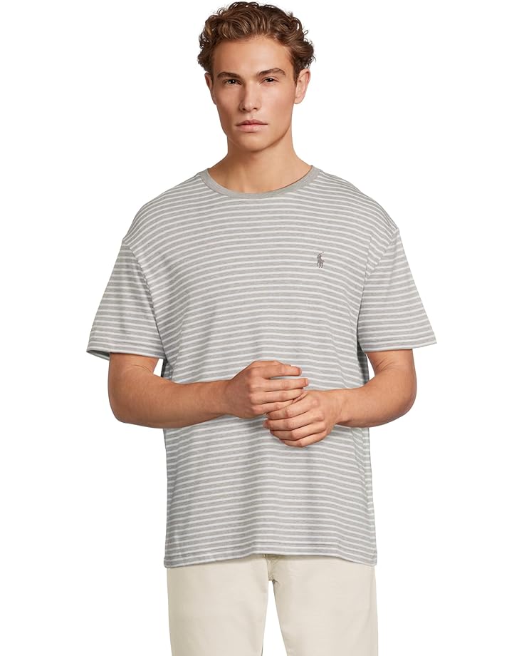 Футболка Polo Ralph Lauren Classic Fit Striped Soft Cotton T-Shirt, цвет Andover Heather/White 
Футболка Polo Ralph Lauren Classic Fit Striped Soft Cotton T-Shirt, цвет Andover Heather/White