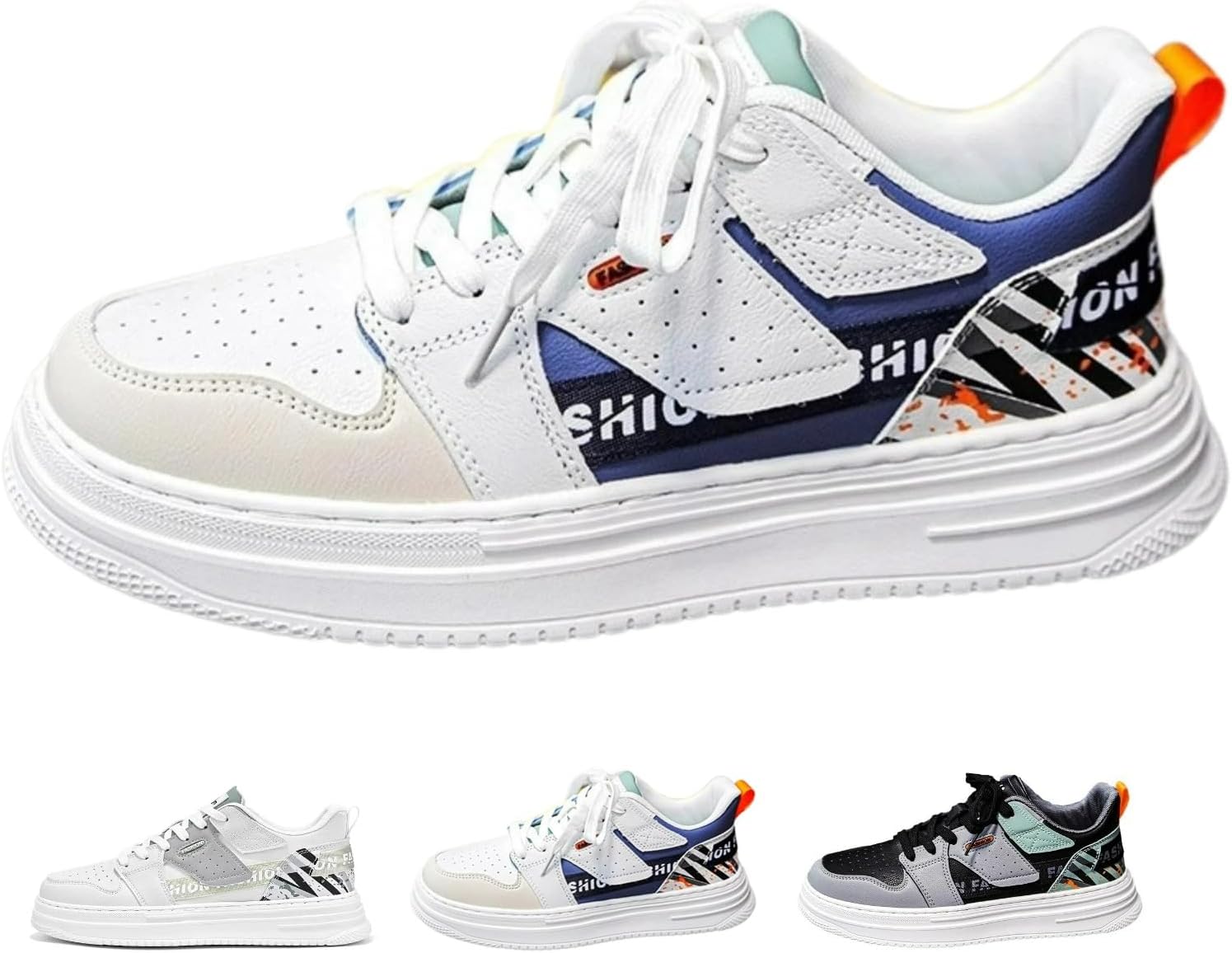 Мужские повседневные модные кроссовки MACEFIL с толстой подошвой, дышащие, удобные, с противоскользящей подошвой, стильные кроссовки для прогулок, белый/синий
Мужские повседневные модные кроссовки MACEFIL с толстой подошвой, дышащие, удобные, с противоскользящей подошвой, стильные кроссовки для прогулок, белый/синий