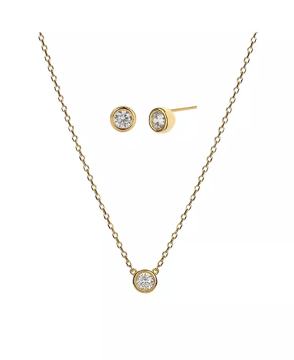 Комплект из ожерелья и серег-гвоздиков из стерлингового серебра 18 карат с круглым кулоном «Марго» Bearfruit Jewelry, gold
Комплект из ожерелья и серег-гвоздиков из стерлингового серебра 18 карат с круглым кулоном «Марго» Bearfruit Jewelry, gold