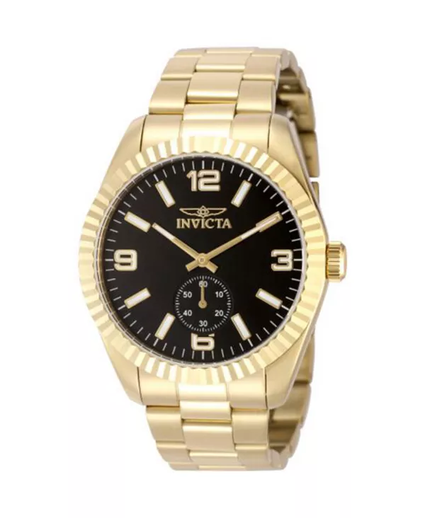 Мужские кварцевые многофункциональные часы 49389 с черным циферблатом Invicta, gold
Мужские кварцевые многофункциональные часы 49389 с черным циферблатом Invicta, gold