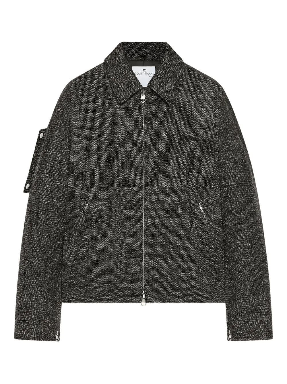 Фактурная куртка на молнии Courrèges, серый 
Фактурная куртка на молнии Courrèges, серый