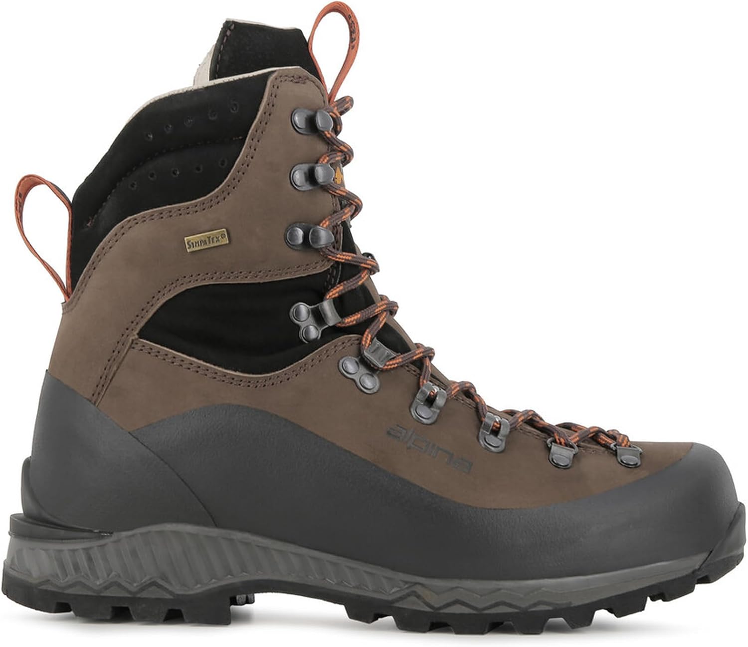 Мужские альпинистские ботинки Alpina NUPTSE, 23 см, из цельнозернистой кожи, Водонепроницаемые и дышащие благодаря Sympatex, Подошва с противоскользящим эффектом, Совместимы с кошками, коричневый
Мужские альпинистские ботинки Alpina NUPTSE, 23 см, из цельнозернистой кожи, Водонепроницаемые и дышащие благодаря Sympatex, Подошва с противоскользящим эффектом, Совместимы с кошками, коричневый