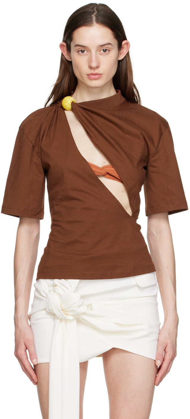 Коричневая футболка Le T-Shirt Perola Jacquemus, Коричневый, Коричневая футболка Le T-Shirt Perola Jacquemus
Коричневая футболка Le T-Shirt Perola Jacquemus, Коричневый, Коричневая футболка Le T-Shirt Perola Jacquemus