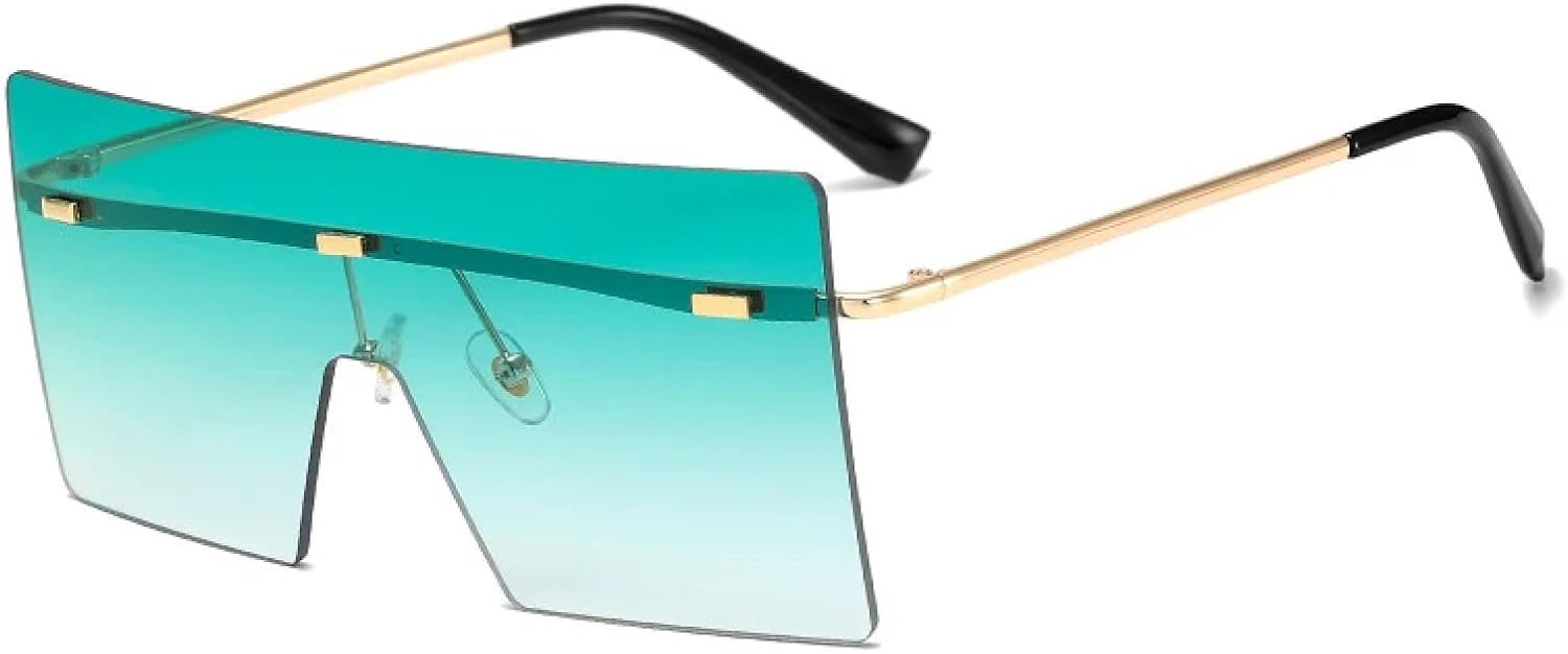 Металлические солнцезащитные очки без оправы, цельные, женские и мужские, модные, роскошные, в стиле панк, большие солнцезащитные очки с защитой от УФ-излучения UV400 TKKTLLT, Gold Gradient Green
Металлические солнцезащитные очки без оправы, цельные, женские и мужские, модные, роскошные, в стиле панк, большие солнцезащитные очки с защитой от УФ-излучения UV400 TKKTLLT, Gold Gradient Green