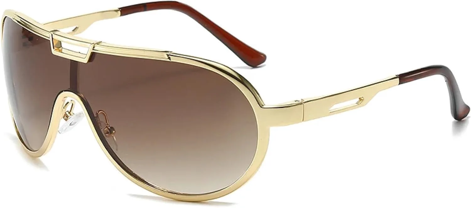 Мужские солнцезащитные очки с увеличенными металлическими двойными перемычками, модные цельные женские очки с градиентным покрытием UV400 TVTBBVV, Golden Tea Gradient
Мужские солнцезащитные очки с увеличенными металлическими двойными перемычками, модные цельные женские очки с градиентным покрытием UV400 TVTBBVV, Golden Tea Gradient