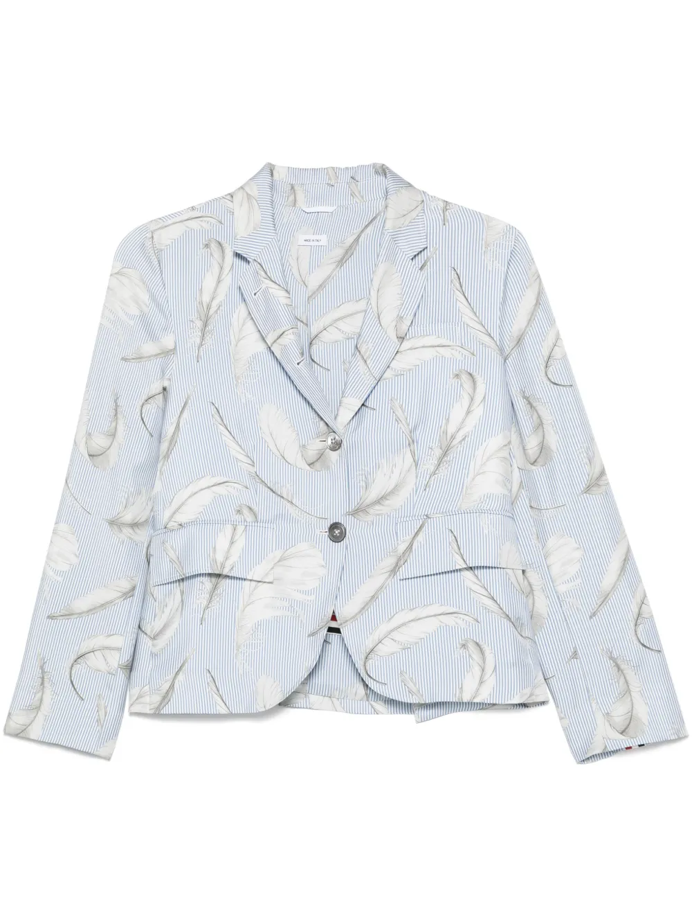 Шелковый блейзер с принтом THOM BROWNE, синий
Шелковый блейзер с принтом THOM BROWNE, синий