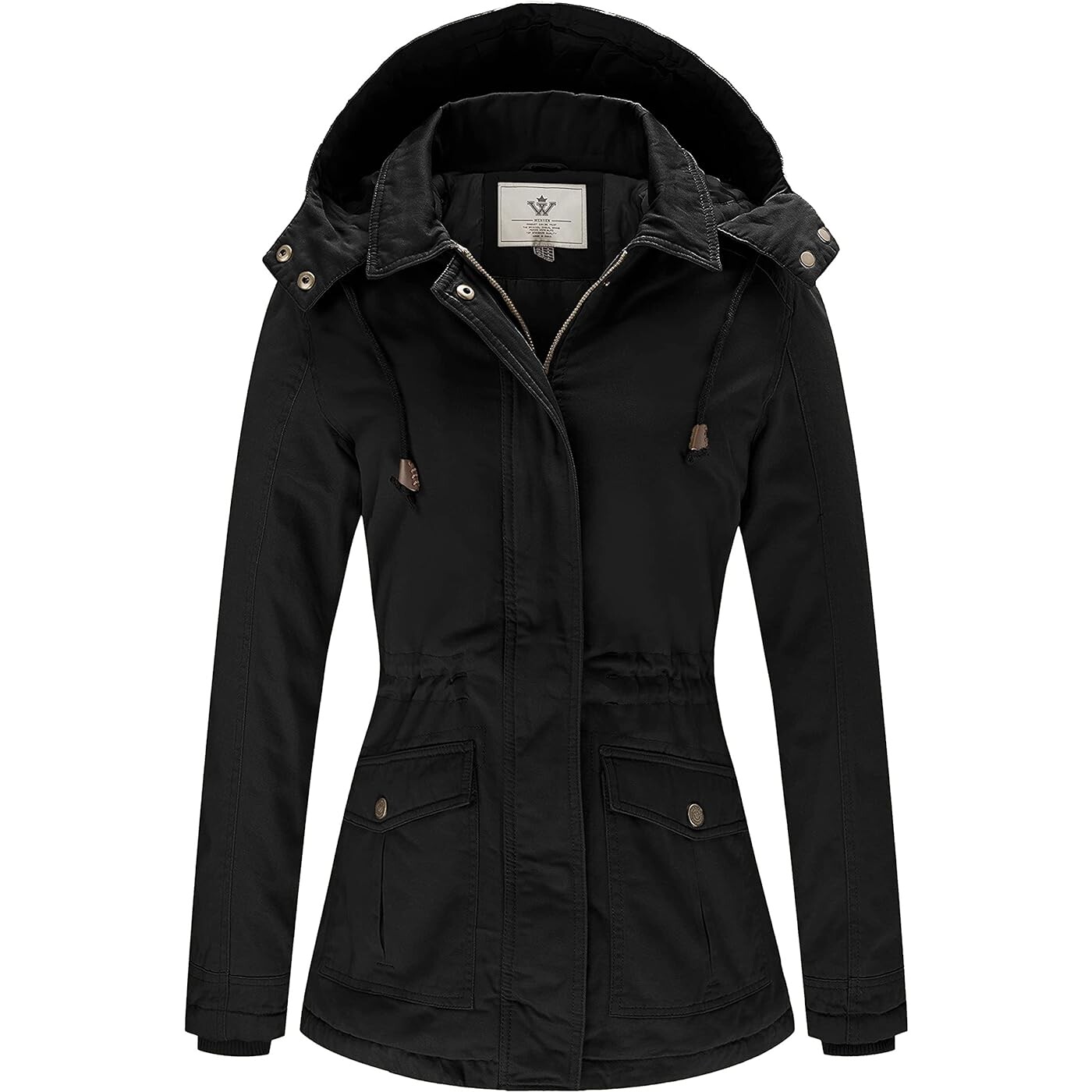 Парка WenVen Winter Thicken Cotton Warm With Removable Hood, черный 
Парка WenVen Winter Thicken Cotton Warm With Removable Hood, черный