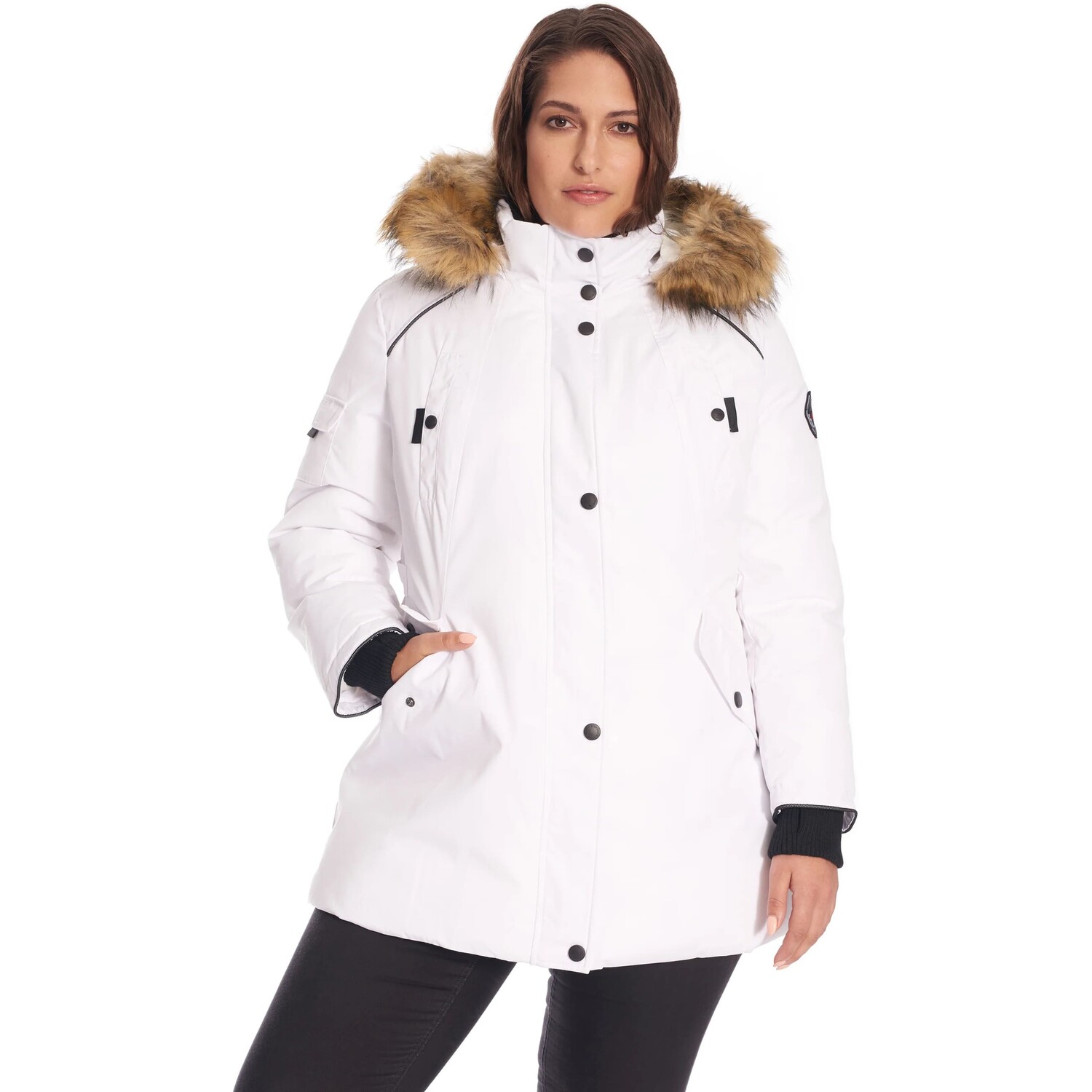 Парка Alpine North Vegan Down Faux Fur Plus Size, белый 
Парка Alpine North Vegan Down Faux Fur Plus Size, белый